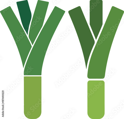 Fresh Green Leek Graphic Illustration for Saint David's Day 