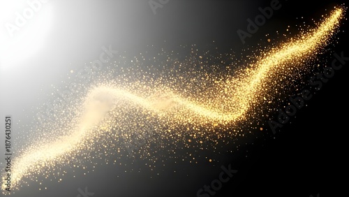 Golden sparkles rising in dark background