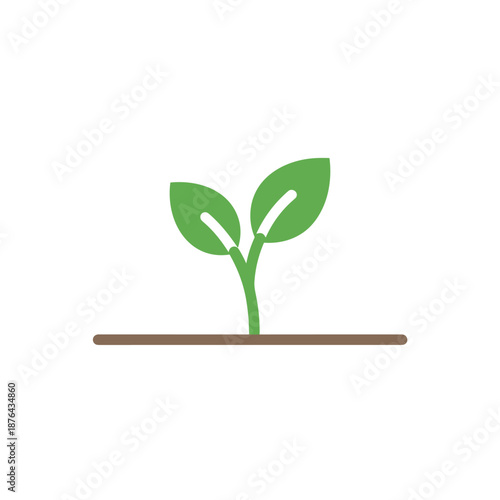 Green Plant Sprouting from Soil in Nature Environment Illustration