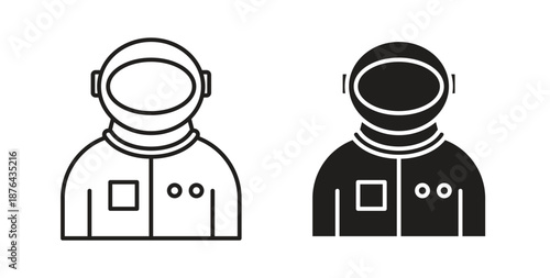 Astronaut icons. Vector linear icon isolated on white background.
