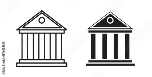 Bank icons. Vector linear icon isolated on white background.