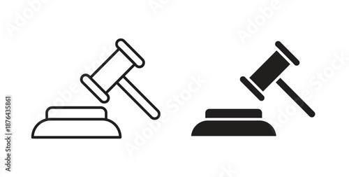 Bankruptcy icons. Vector linear icon isolated on white background.