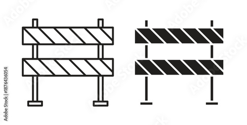Barrier icons. Vector linear icon isolated on white background.
