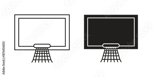 Basketball hoop icons. Vector linear icon isolated on white background.