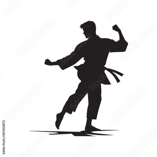 karate fighter vector silhouette clip art logo design illustration icon collection
