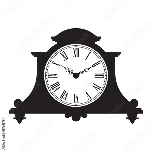 vintage mantel clock silhouette decorative design element high quality professional detailed