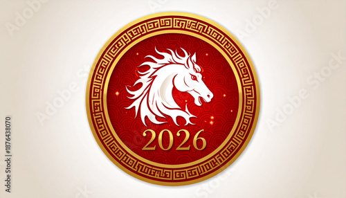 Luxury Fire Horse Emblem 2026 Vector