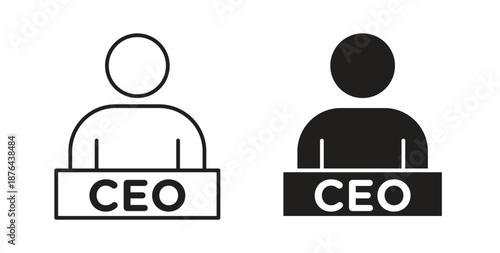 CEO icons. Vector linear icon isolated on white background.