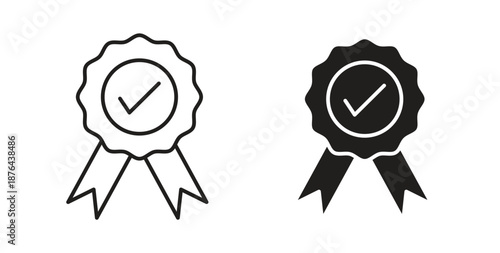Certificate icons. Vector linear icon isolated on white background.