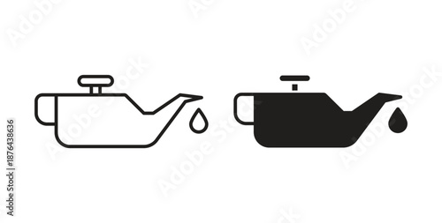 Change car oil icons. Vector linear icon isolated on white background.