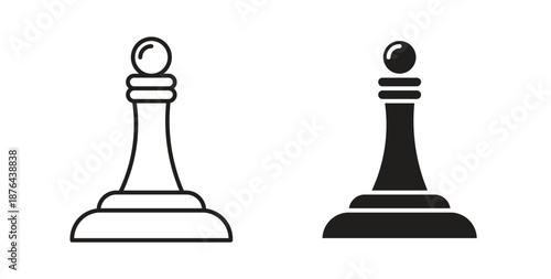 Chess pawn icons. Vector linear icon isolated on white background.