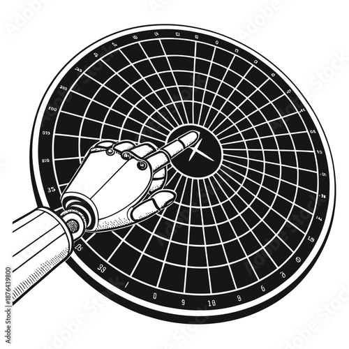 A satellite dish antenna vector graphic with a modern design