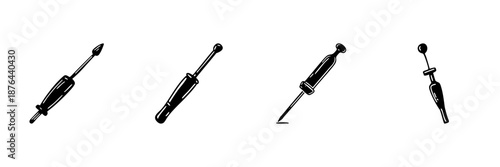 Screwdriver Tools In Hand Drawn Style Set. Diy, Repair, Construction, Maintenance Doodle Sketch Collection. Home Improvement Essentials. Isolated Vector Illustration