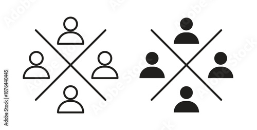 Customer segment icons. Vector linear icon isolated on white background.