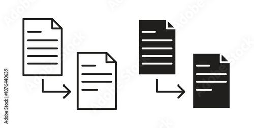 Data share icons. Vector linear icon isolated on white background.
