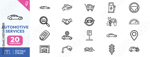 Automotive Services and Navigation Icons
