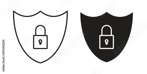Encryption icons. Vector linear icon isolated on white background.