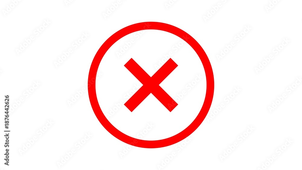 Obraz premium x cross red wrong mark icon with a circle