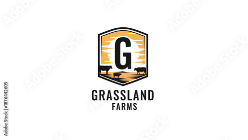 Grassland Farms Logo Design Element.