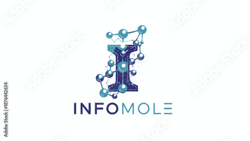 Infomole Logo Molecular Structure Design Element.