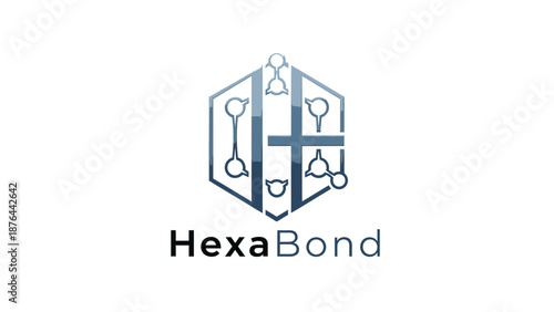 HexaBond Logo Design with Laboratory Equipment.