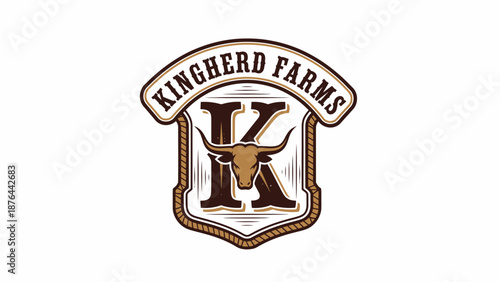 Kingherd Farms Logo with Longhorn Design.