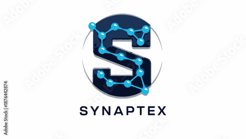 Stylized SynaptEx Logo with Circuitry Design.