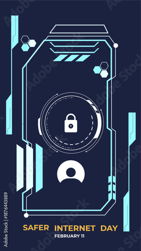 Safer internet day flyer illustration