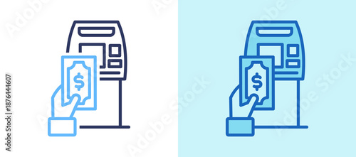 Cash Machine whiteblue icon