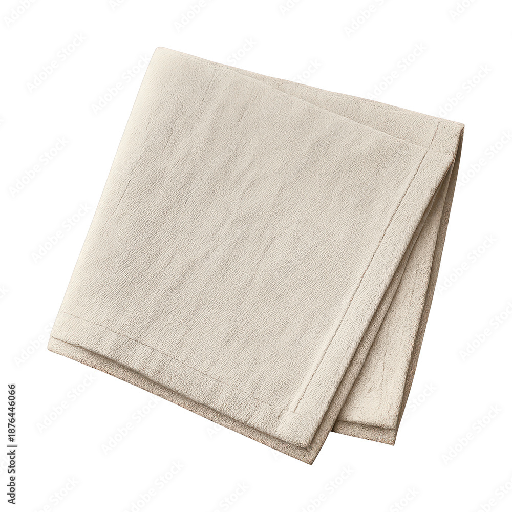 Naklejka premium PNG Folded beige cloth napkin image.