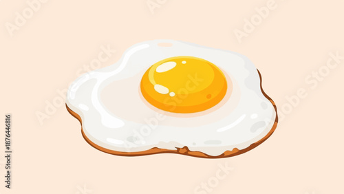 Bright, sunny-side-up egg with a glistening yellow yolk and a crisp, white albumen