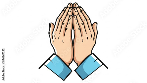 Praying hands illustration folded palms in a gesture of faith and hope simple vector art for religious or spiritual concepts