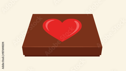 Chocolate box with a red heart design, a sweet gesture for Valentine's Day or any special occasion, symbolizing love and affection