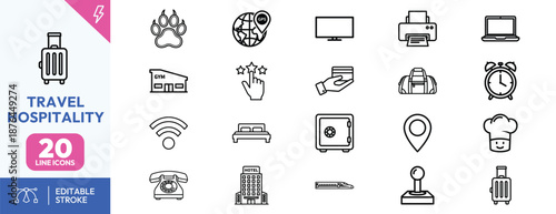 Travel and Hospitality Services Icons