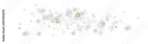 silver and gold bokeh dust particles isolated on transparent background png