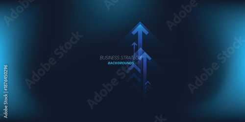 Business growth arrow up digital on gradient dark background. Investment graph technology circuit to success. financial data technology strategy.market chart profit money