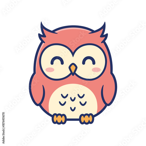 Cute Cartoon Owl Vector Illustration