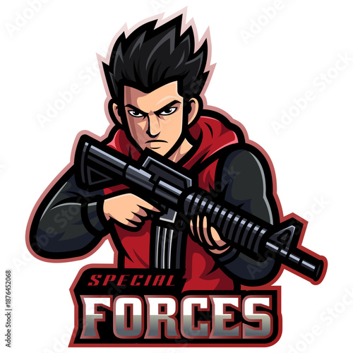 Illustration of Forces mascot logo design