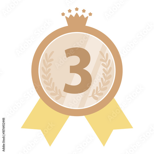 クラウンとリボンのアワードランキングフレーム(銅 No.3)