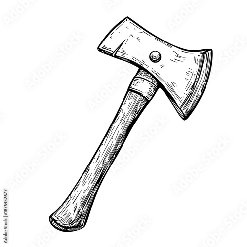 Vintage Rustic Axe Hammer | Clean, isolated vector art for creative projects.