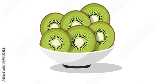 Bowl of sliced kiwi fruit