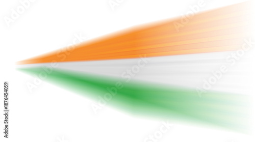 Abstract Indian Tricolor Motion Blur Background with Saffron and Green Rays