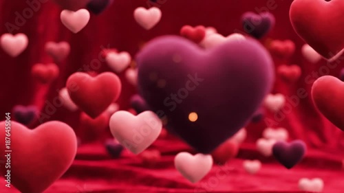 Floating hearts romantic abstract background for celebrations and greetings