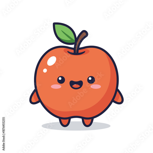 Adorable Cartoon Apple Character Illustration