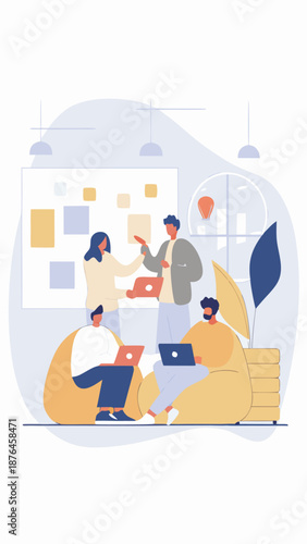 Creative Team Collaboration in Modern Office