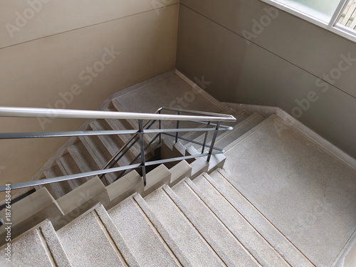 Fire escape stairs in a building or apartment. Emergency exit