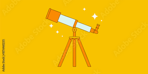 Vintage Brass Telescope Under Stars