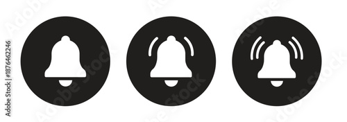Ringing bell notification alert icon symbol, isolated on transparent background