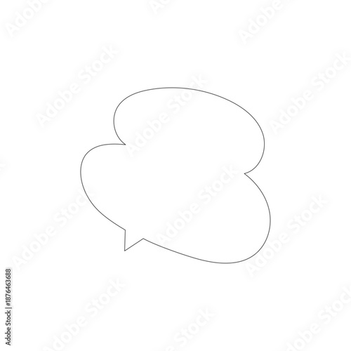丸みのある柔らかい吹き出し。広告やWebデザインに使える線画。speech bubble simple vector.
