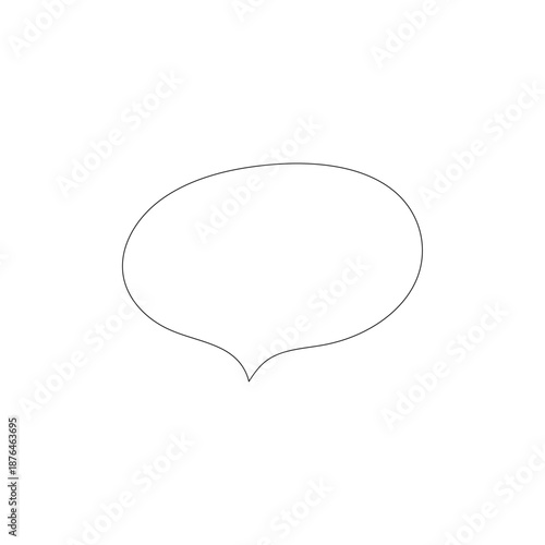 丸みのある柔らかいシンプルな吹き出し。Webデザインに使える線画。speech bubble simple vector.